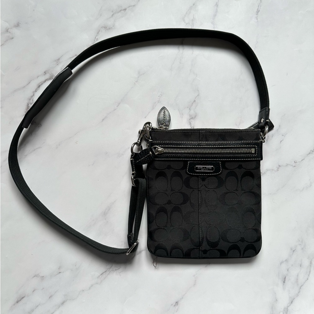 Black Coach Canvas Crossbody Bag